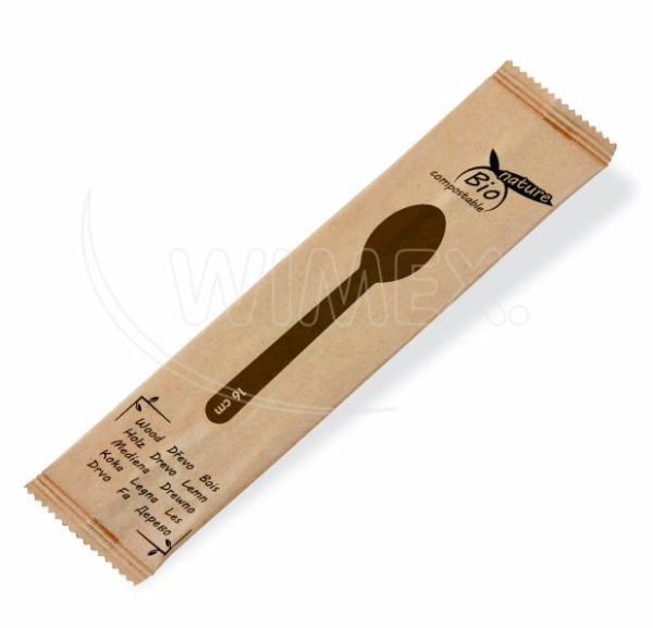 Lyžica drevená 16cm jednotlivo balená [100 ks]